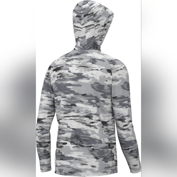 HUK Waypoint Pattern Hoodie, Performance Fishing Shirt for Men - SMALL - Picture 2 of 6